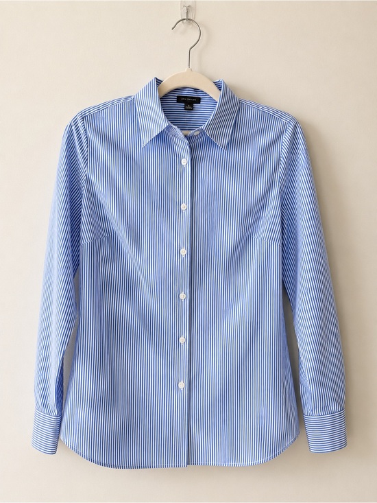 Ann Taylor Tops - Ann Taylor Classic Blue Stripe Dress Shirt